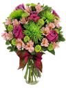 Bouquet con rose e alstromeria