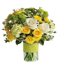 Bouquet di rose bianche e gialle